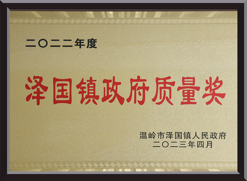 泽国镇政府质量奖